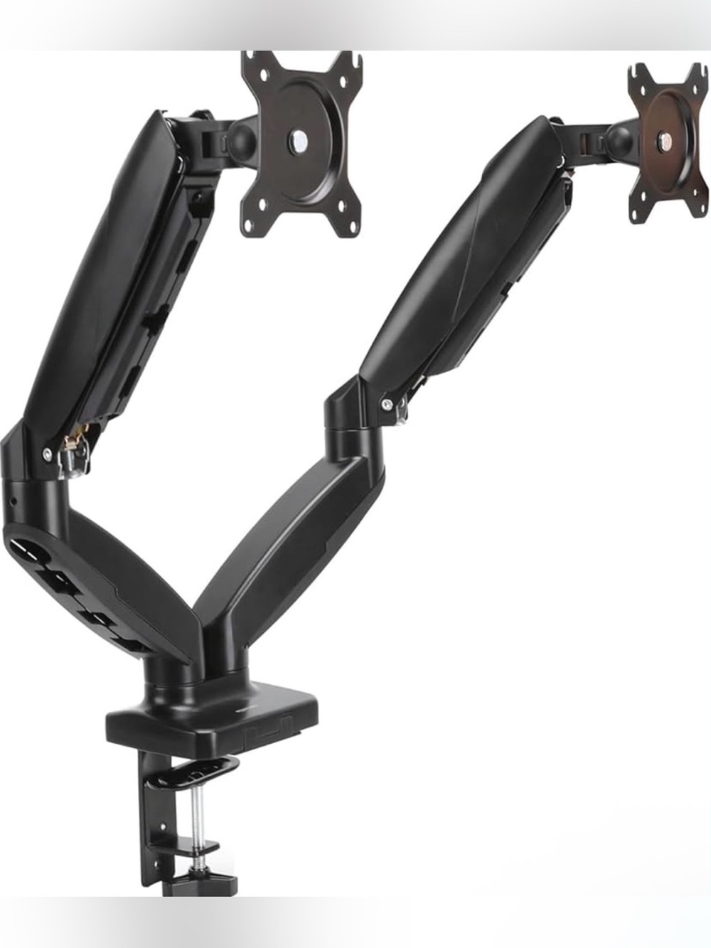 Dual-Arm Adjustable Monitor Mount Stand - Black